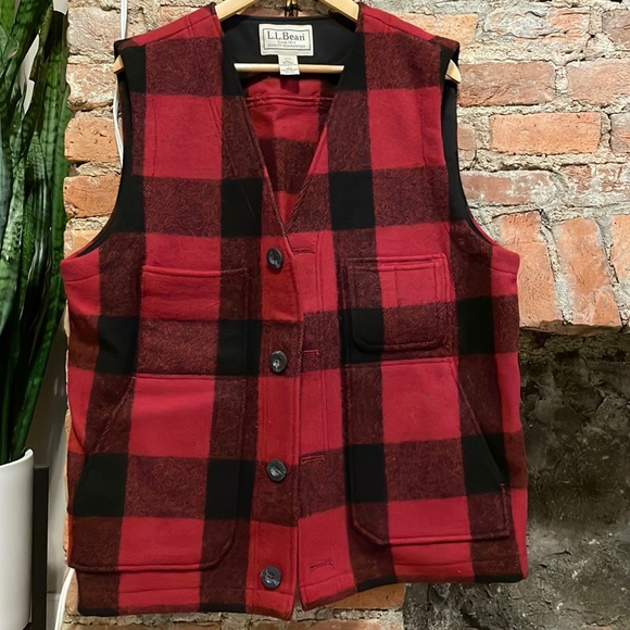 Vintage L.L. Bean Wool Plaid Vest - Men’s Size L